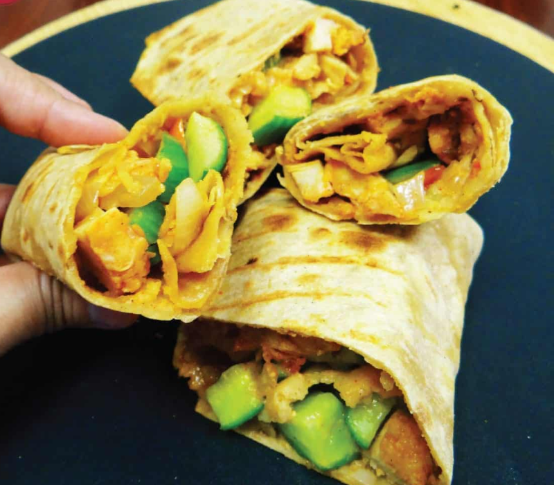 Steamed Veg Wrap in Thinai Chapati